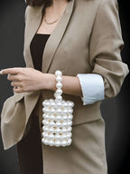 Elegant Pearl Bucket Bag with Drawstring Pouch – Perfect for Special Occasions